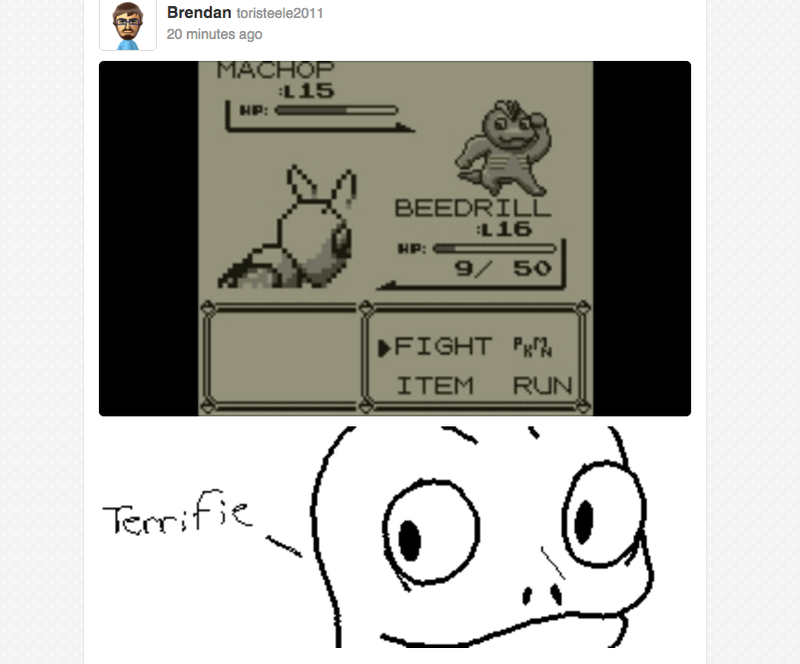 Illustration for article titled Pokémon Red, Blue and Yellow's Miiverse Is Amazing